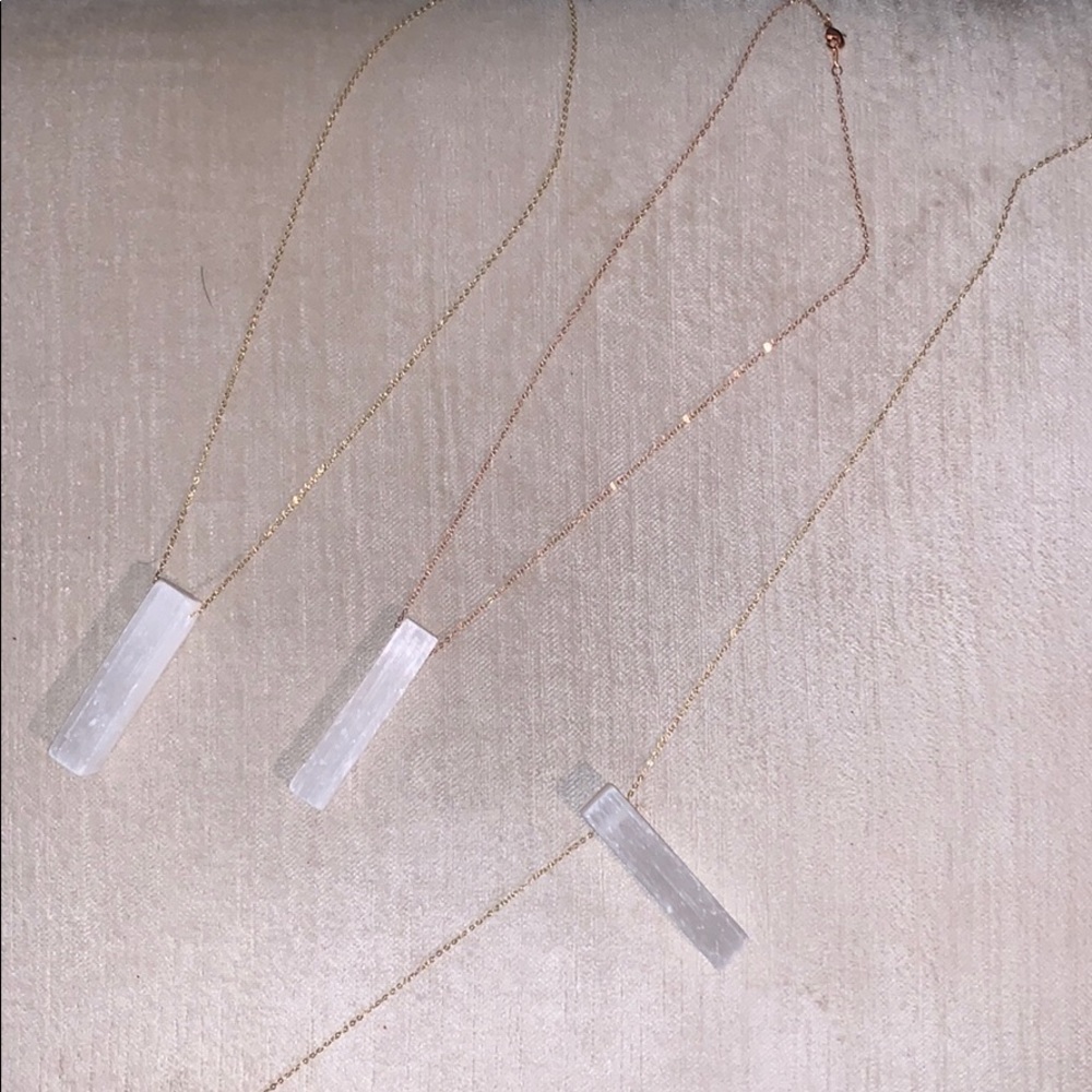 Selenite crystal necklaces